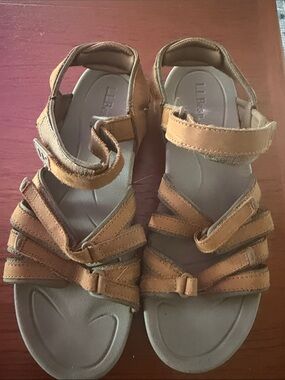 L.L. Bean Tan Multi-Strap Hook-and-Loop Women's Sandals